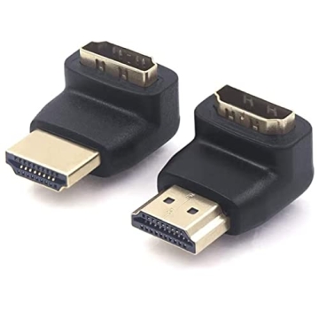 VCE HDMI 90 and 270 Degree Adapter 2-Pack, Right Angle HDMI Male to Female L Adapter Connector 3D&4K...