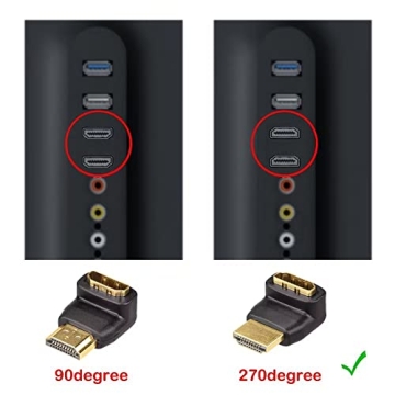 VCE HDMI Right Angle Adapter 2-Pack for Tight Spaces