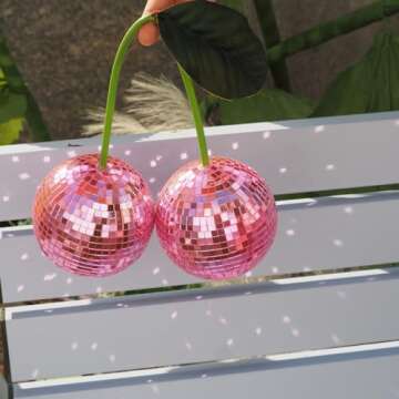 New Cherry Disco Ball - Reflective Party Decoration 3.9"