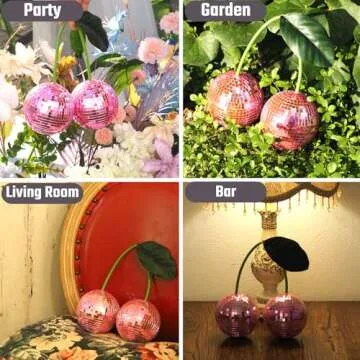 New Cherry Disco Ball - Reflective Party Decoration 3.9"