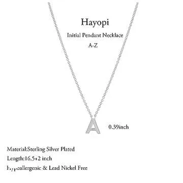 Charming Hayopi Silver Initial Necklace for Women