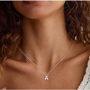 Charming Hayopi Silver Initial Necklace for Women