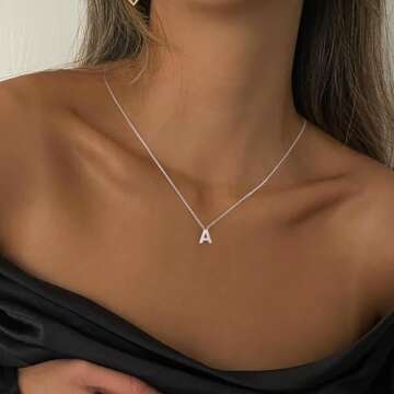 Charming Hayopi Silver Initial Necklace for Women