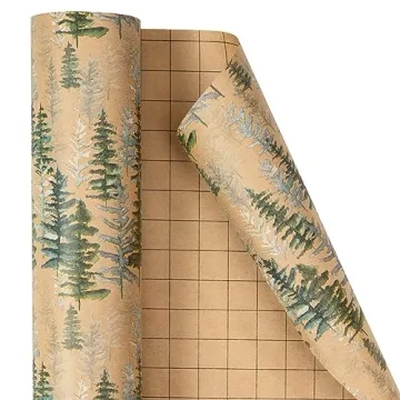 RUSPEPA Christmas Wrapping Paper Jumbo Roll Kraft