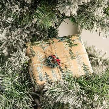 RUSPEPA Christmas Wrapping Paper Jumbo Roll Kraft