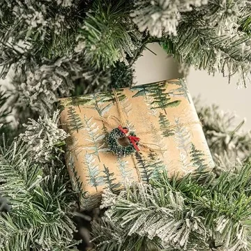 RUSPEPA Christmas Wrapping Paper Jumbo Roll Kraft