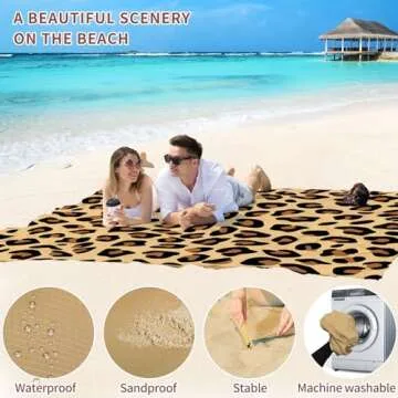 BYDOLL Beach Blanket Waterproof Sandproof 78''×81'' Suits1-4 Adults Compact Lightweight Oversized Sand-Free Blanket Large Picnic Mat for Beach Travel Camping Hiking