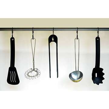 Yikla S Hooks for Hanging Plants, Clothes, Black S Shaped Hooks Made of Metal Iron, Heavy Duty S-Hooks, 30 Pack