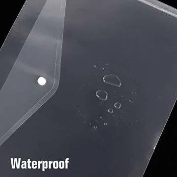40pcs Clear Plastic Envelopes Folder, Poly Waterproof File Folder with Button Closure, US Letter A4 Size