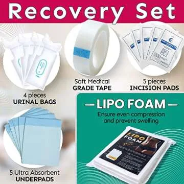 Tummy Tuck Post Surgery Supplies Kit (31 Piece Set) - Recovery Must Haves Package for Mommy Makeover Abdominoplasty