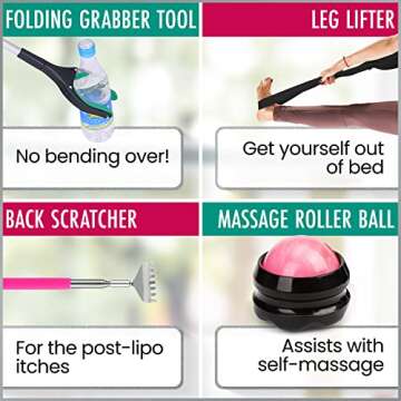 Tummy Tuck Post Surgery Supplies Kit (31 Piece Set) - Recovery Must Haves Package for Mommy Makeover Abdominoplasty