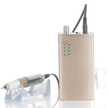 Miss Sweet Portable Nail Drill Machine Rechargeable Electric Nail File for Acrylic (Sweet Gold)