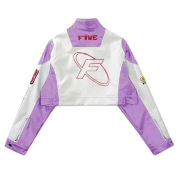 Aelfric Eden Cropped Leather Jacket Women PU Crop Moto Biker Racing Trendy Fashion Casual Coats