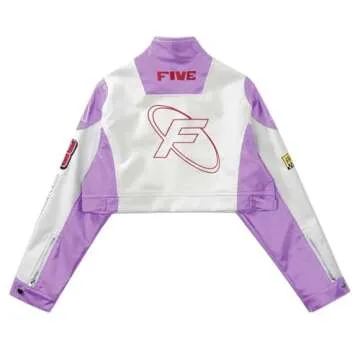 Aelfric Eden Cropped Leather Jacket Women PU Crop Moto Biker Racing Trendy Fashion Casual Coats