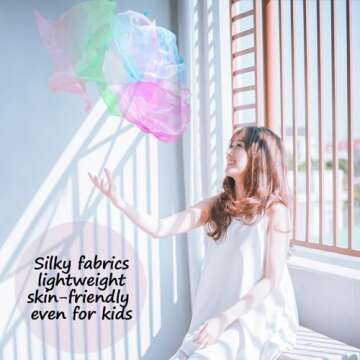 Novelty Place 12 Pcs Dance and Juggling Scarves - Gradient Colors Silk Square Scarf with Hemmed Edges - Easy Clean Ideal Performance Props Accessories(24" x 24")