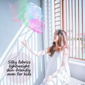 Novelty Place 12 Pcs Dance and Juggling Scarves - Gradient Colors Silk Square Scarf with Hemmed Edges - Easy Clean Ideal Performance Props Accessories(24" x 24")