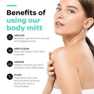 Dermasuri Exfoliating Mitt - Korean Body Scrubber for Soft Skin