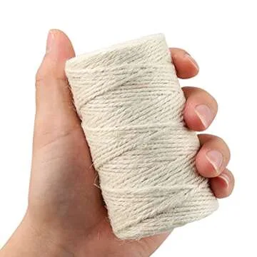 KINGLAKE 328 Feet Natural Jute Twine Best Arts Crafts Gift Twine Christmas Twine Durable Packing Str...