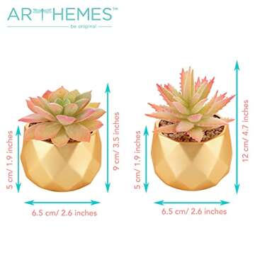 Stylish 4 Piece Artificial Yellow Succulent Plants for Home