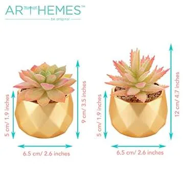 Stylish 4 Piece Artificial Yellow Succulent Plants for Home
