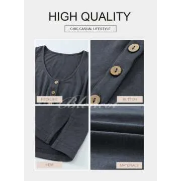 BLENCOT Summer V Neck Button Down Tank Dress for Women