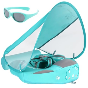 Big Buoyancy and Comfort Mambobaby Float with Canopy and Tail New Upgraded Non-Inflatable Baby Pool ...