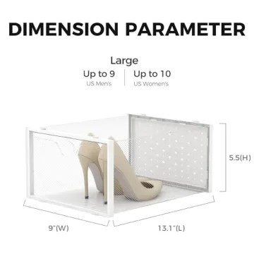 Pinkpum Clear Shoe Organizer - Stackable Shoe Storage Boxes