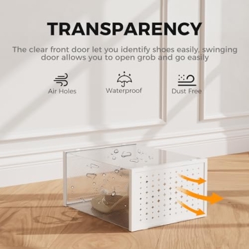 Pinkpum Clear Shoe Organizer - Stackable Shoe Storage Boxes