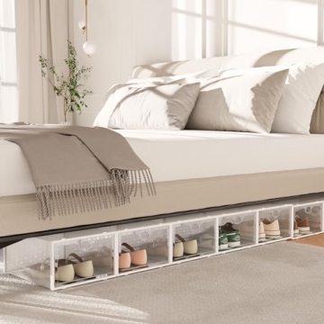 Pinkpum Clear Shoe Organizer - Stackable Shoe Storage Boxes