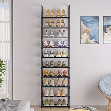 OYREL Shoe Rack, Sturdy Metal Shoe Rack Organizer,Narrow Shoe Rack,Shoe Racks for Closets,Shoes Rack,Shoe Stand,Shoe Shelf