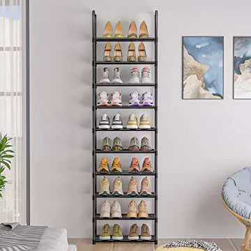 OYREL Shoe Rack, Sturdy Metal Shoe Rack Organizer,Narrow Shoe Rack,Shoe Racks for Closets,Shoes Rack,Shoe Stand,Shoe Shelf