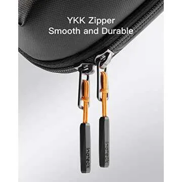 Inateck Electronics Organizer Travel Case, 180° Open Water-resistant Tech Pouch, Multifunctional Travel Organizer Bag, Electronic Accessories Carry Case for Cable, Cord, Charger, Phone, Black, Large