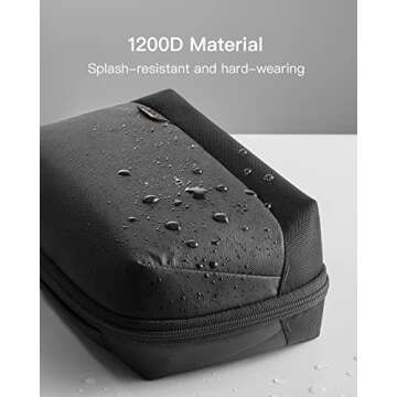 Inateck Electronics Organizer Travel Case, 180° Open Water-resistant Tech Pouch, Multifunctional Travel Organizer Bag, Electronic Accessories Carry Case for Cable, Cord, Charger, Phone, Black, Large