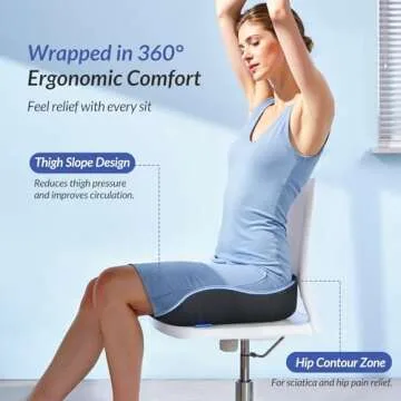 ZIKEE Gel Seat Cushion for Office and Car - Pain Relief