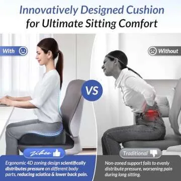 ZIKEE Gel Seat Cushion for Office and Car - Pain Relief
