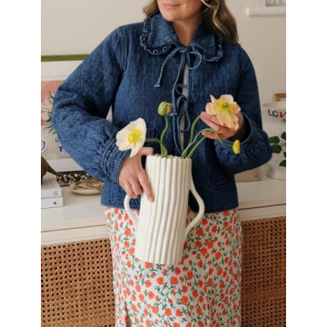 Stylish Tankaneo Quilted Denim Puffer Jacket for Women