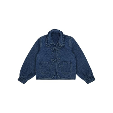 Stylish Tankaneo Quilted Denim Puffer Jacket for Women