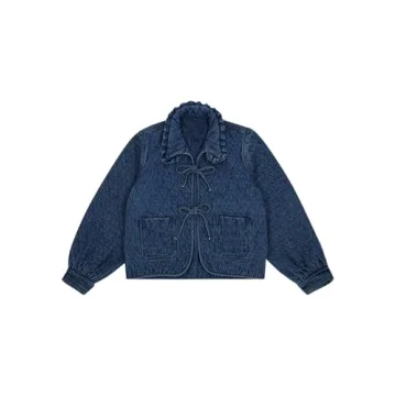 Stylish Tankaneo Quilted Denim Puffer Jacket for Women