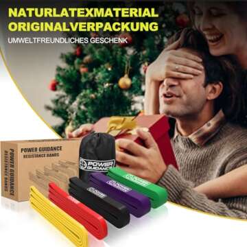 POWER GUIDANCE Pull Up Assist Bands - Stretch Resistance Band - Mobility Band - Powerlifting Bands - by Perfect for Body Stretching, Powerlifting, Resistance Training (Set of 5)