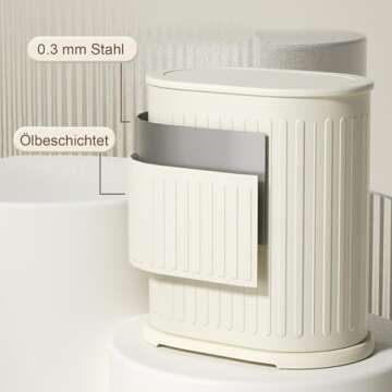 IVTUVTI Stylish 1.6 Gallon Trash Can with Lid