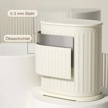 IVTUVTI Stylish 1.6 Gallon Trash Can with Lid