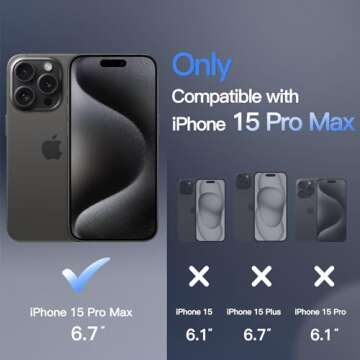 JETech Magnetic Case for iPhone 15 Pro Max - Slim Shockproof & MagSafe Compatible