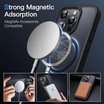 JETech Magnetic Case for iPhone 15 Pro Max - Slim & Shockproof