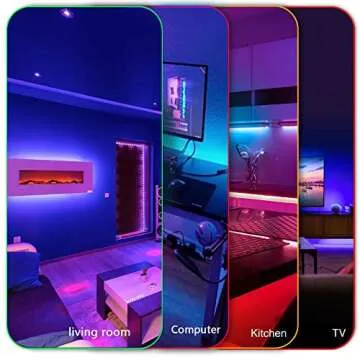 DAYBETTER Led Strip Lights 50ft, Color Changing Led Light Strip with Remote Control, 5050 RGB Strip Lighting Suitable for Home Decor, Living Room, Kitchen, Home Party Decoration