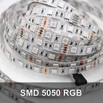 DAYBETTER Led Strip Lights 50ft, Color Changing Led Light Strip with Remote Control, 5050 RGB Strip Lighting Suitable for Home Decor, Living Room, Kitchen, Home Party Decoration