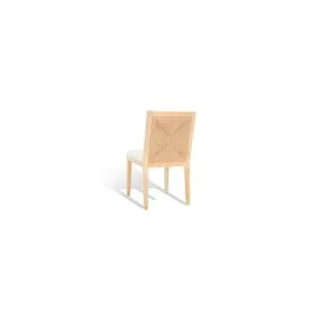 SAFAVIEH Couture Collection Emilio Natural Woven Solid Wood Dining Chair Set of 2 (Fully Assembled)