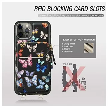 Stylish ZVE iPhone 13 Pro Crossbody Case with RFID Blocking