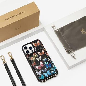 Stylish ZVE iPhone 13 Pro Crossbody Case with RFID Blocking
