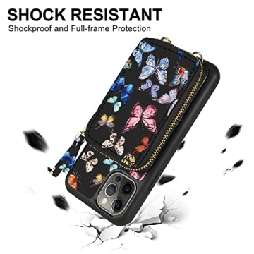 Stylish ZVE iPhone 13 Pro Crossbody Case with RFID Blocking