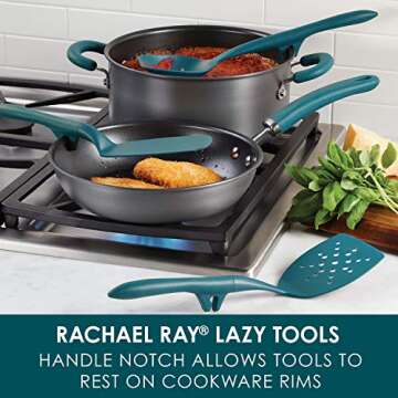 Rachael Ray Cooking Utensils Set - 3 Piece in Teal Blue